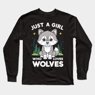 Just A Girl Who Loves wolves Long Sleeve T-Shirt